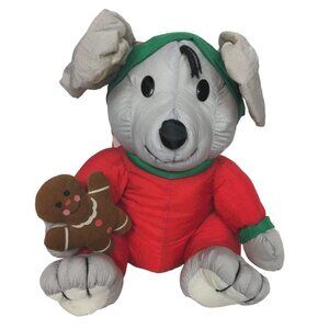 Vintage 1994 Plush Creations Christmas Mouse Holding Gingerbread Man Plush 12"